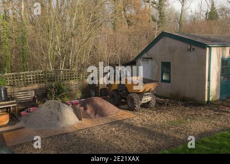 Construction Site To Convert an Outdoor Building in Rural Devon, England, UK Stock Photo