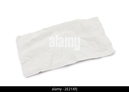 Used white tissue paper isolate on white background. Stock Photo