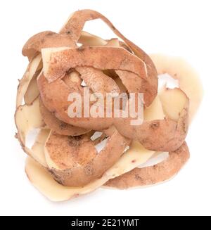 Potato peel isolated on white background Stock Photo