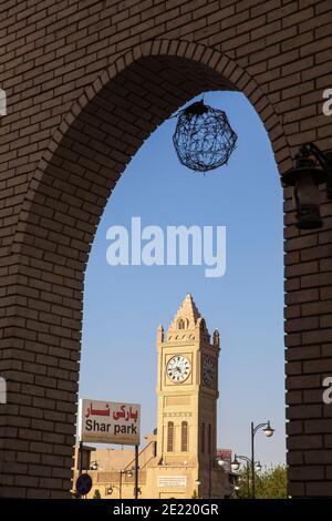 Iraq Clock Iraq, Kurdistan, Erbil. Clock tower in Shar Park Stock Photo - Alamy