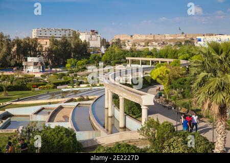 Iraq, Kurdistan, Erbil, Ariel view of Minare Park Stock Photo