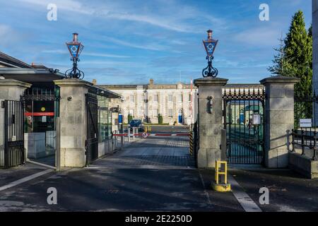 Garda Siochana Headquarters in the Phoenix Park, Dublin, Ireland. The Irish police force is predominantly an unarmed force of 14,000 approx Stock Photo