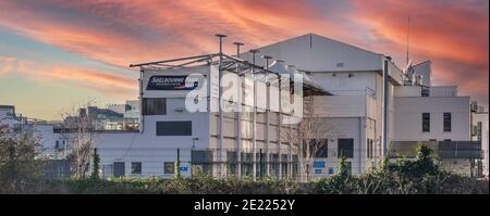 Shelbourne Park greyhound Stadium near Ringsend, Dublin, Ireland. It is the only greyhound stadium in the Irish capital. Stock Photo