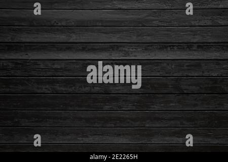 Black painted wooden planks background or texture Stock Photo