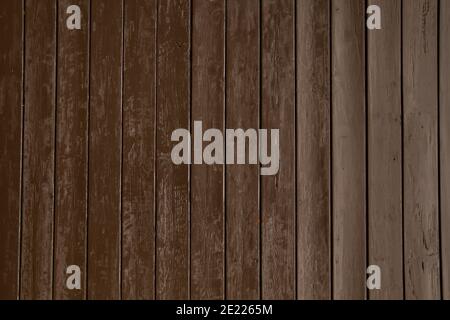 Brown painted wooden planks background or texture Stock Photo