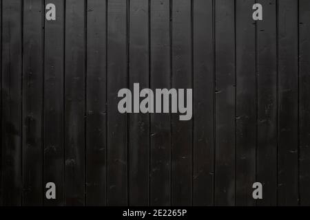 Black painted wooden planks background or texture Stock Photo