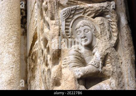 Trani, Apulia, Italy. Duomo / Cathedral of San Nicola Pellegrino (11th - 12thC - Romanesque) Cattedrale di San Nicola Pellegrino Stock Photo