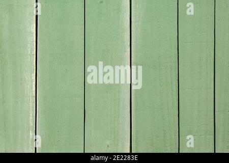 Pale green painted wooden planks wall texture or background Stock Photo