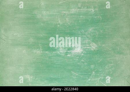 Old green painted worn backdrop, grunge background or texture Stock Photo