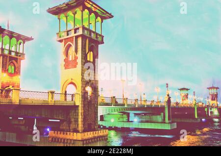 Stanley Bridge in Alexandria Egypt Stock Photo