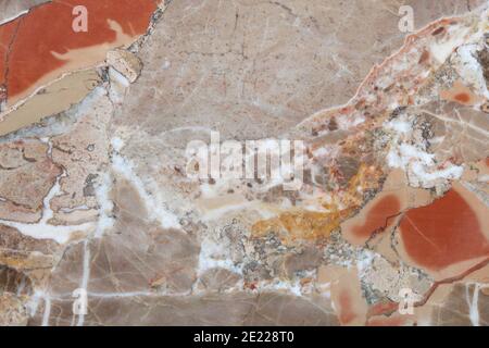 Variegated marble in gray, white and brown colors stone texture background, high detail Stock Photo