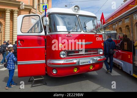 ST. PETERSBURG, RUSSIA - MAY 25, 2019: Hungarian retro bus Ikarus 55.14 Lux on the annual retro transport parade in honor of City Day Stock Photo