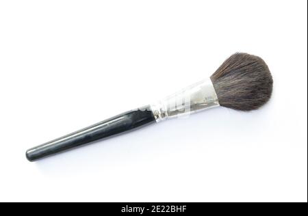 cheek brush with black handle on white background Stock Photo
