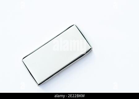 gray box arranging on white background Stock Photo