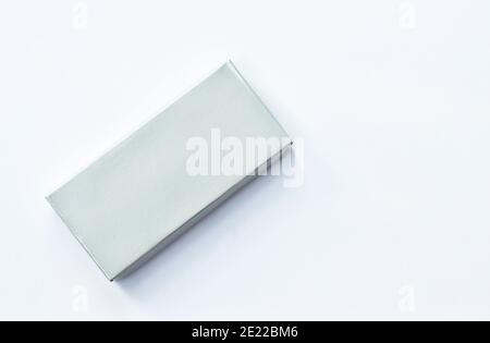 gray box arranging on white background Stock Photo