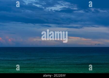 Storm clouds gather over the Gulf of Mexico off Florida's panhandle as Hurricane Zeta approaches Stock Photo