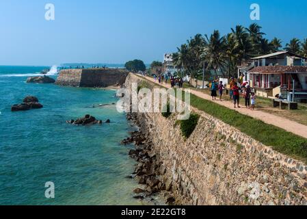 Galle, Sri Lanka, Asia: walk on the ramparts of the Galle Fort Stock Photo