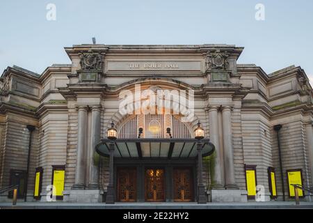 August 7 2016: The entrance to Usher Hall concert hall on Lothian Rd. in Edinburgh on a summer evening. Stock Photo