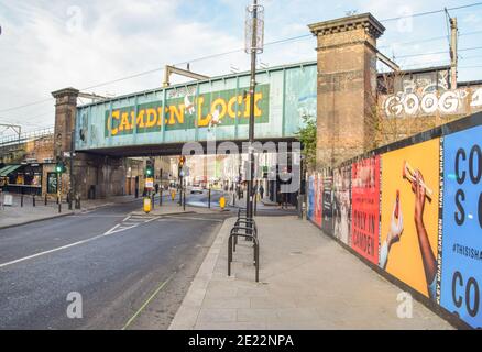 An empty Camden Town during the coronavirus lockdown in London. Stock Photo