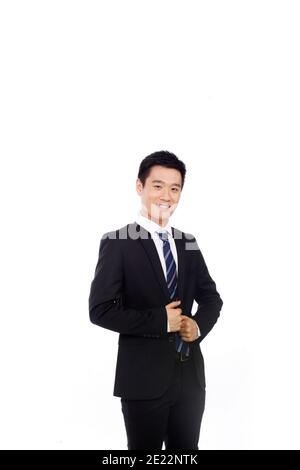 Portrait of a businessman standing with arms akimbo high quality photo Stock Photo
