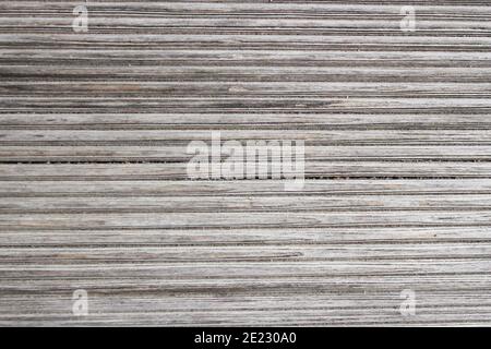 wooden structure of an old grey plank out of larch Stock Photo