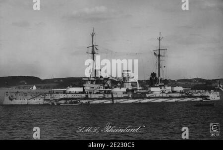 German Nassau class battleship SMS 'Rheinland', by Volcan AG, Stettin ...