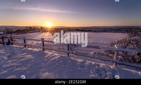 Snowy English Landscape Photo Stock Photo