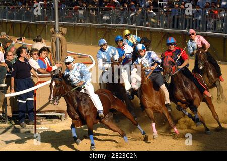 Asti, Piedmont, Italy -09/20/2015- Palio is a traditional festival of Medieval origins aand the Palio bareback horse race Stock Photo