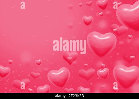 pink hearts abstract background for valentines day greeting card Stock Photo