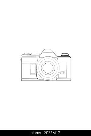 SLR Camera Photography Line art Logo icon vector design Stock Photo - Alamy