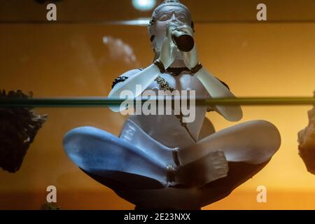 Low angle shot of a Hindu sculpture Stock Photo