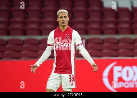 Antony Matheus Dos Santos of Ajax during Eredivisie match Ajax-PSV on January, 10 2021 in Amsterdam Netherlands Credit: SCS/Sander Chamid/AFLO/Alamy Live News Stock Photo