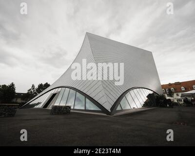 Panorama view of modern architecture museum art gallery exhibition building State Gallery of Lower Austria Krems an der Donau Europe Stock Photo