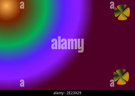 Radial colorful lighting reflected on multicolored fans Stock Photo