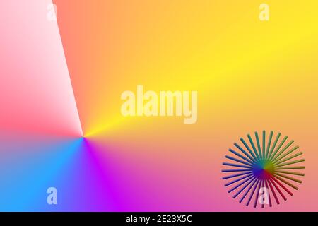 Colorful 3d wheel in a conical colorful lighting Stock Photo
