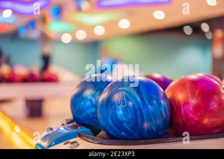 Colorful bawling ball waiting to be chosen Stock Photo