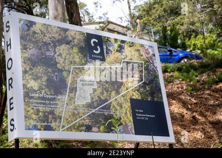 Avalon Beach suburb in Sydney, piece of land available for sale, development approval in place to self build own home,Sydney,Australia Stock Photo