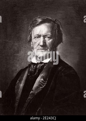 Wilhelm Richard Wagner (1813 – 1883) was a German composer, theatre director, polemicist, and conductor who is chiefly known for his operas Stock Photo