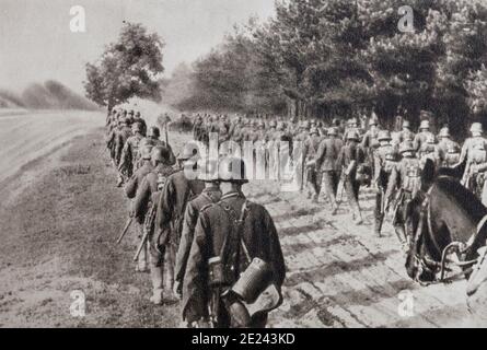 German infantry on the March. Ukraine, 1941 Stock Photo