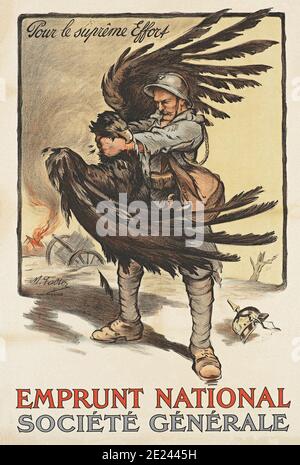 French propaganda poster from the time of the Great War. For the supreme Effort. 1914-1918 Stock Photo