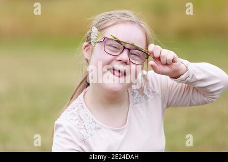 Portrait of happy girl looking at camera Stock Photo