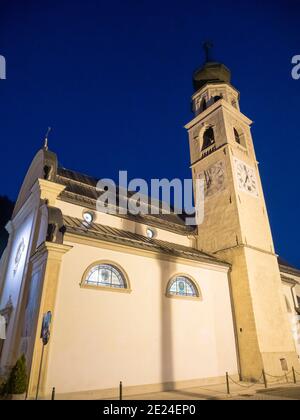 The church in Canale d'Agordo in valley Val Biois . Europe, Central Europe, Italy Stock Photo