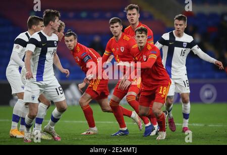 Wales' Gareth Bale and Joe Rodon celebrate after the FIFA World Cup  Qualifying match at the Cardiff City Stadium, Cardiff. Picture date:  Tuesday November 16, 2021 Stock Photo - Alamy