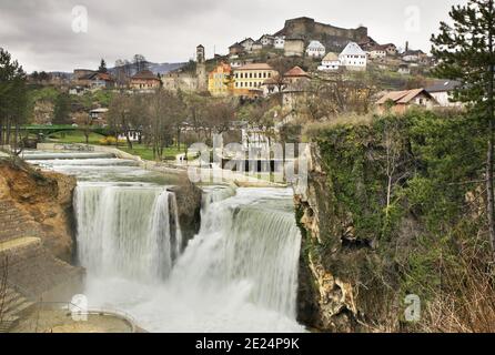 Waterfall in Jajce. Bosnia and Herzegovina Stock Photo