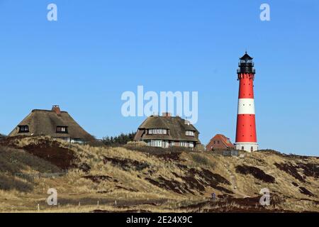 The lighthouse of Hoernum on the Island of Sylt in Germany Stock Photo
