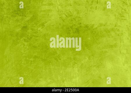 Lime green scraped wall background or texture Stock Photo