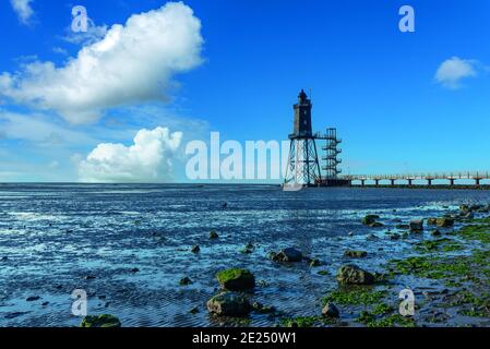 Lighthouse Obereversand, Dorum-Neufeld, Lower Saxony, Germany, Europe Stock Photo