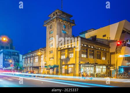 January 11, 2021: Elite bookstore and Starbucks Huwei branch, was a complex building for Police and Fire Station, and Joint Government Office Building Stock Photo