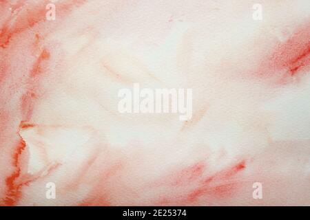 Red stained watercolor abstract background Stock Photo
