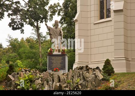 Sculpture at park of Castle of Narzymski family near Jablonowo Pomorskie.  Poland Stock Photo